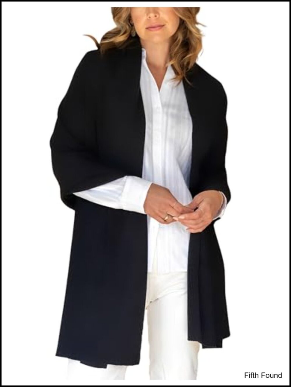 Women's Open Front Shawl Wrap Ribbed Hem Poncho Sweater Cardigan Travel Cover Up
